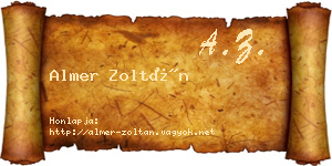 Almer Zoltán névjegykártya
